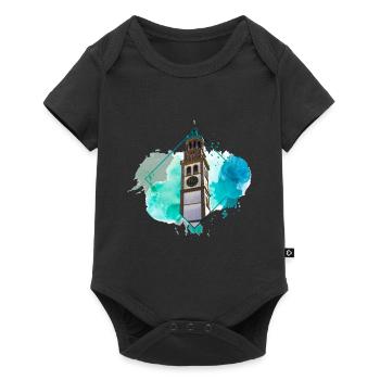 Augsbourg Allemagne City Skyline Splash Coloré - Body à manches courtes Premium Bébé - noir - Devant