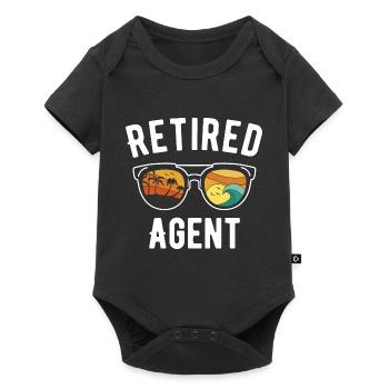 Lunettes de soleil de vacances à la plage des retraités - Body à manches courtes Premium Bébé - noir - Devant
