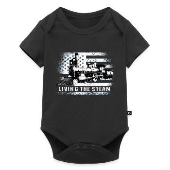 Train conductor American Locomotive USA Flag - Baby Premium short-sleeve bodysuit - black - Front