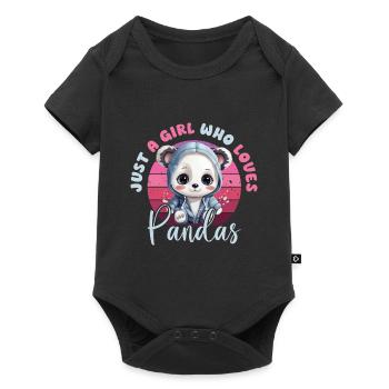 Panda Just A Girl Who Loves Pandas Panda Bear Love - Baby Premium short-sleeve bodysuit - black - Front