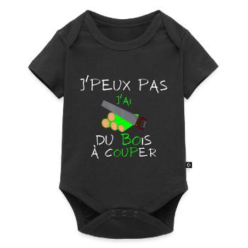 j'peux pas j'ai du bois à couper - Body à manches courtes Premium Bébé - noir - Devant