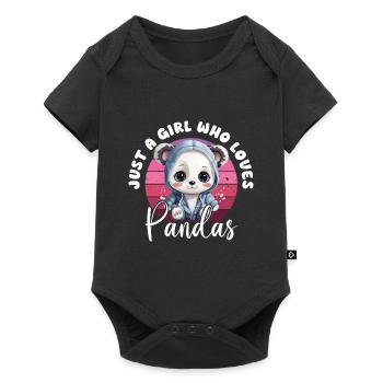 Panda Just A Girl Who Loves Pandas Panda Bear Love - Baby Premium short-sleeve bodysuit - black - Front