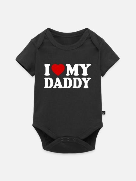 I love my daddy - Premium vauvojen lyhythihainen body - musta