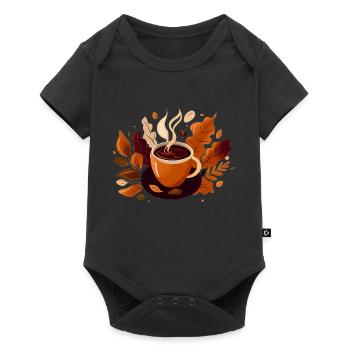 Café d’automne - Body à manches courtes Premium Bébé - noir - Devant