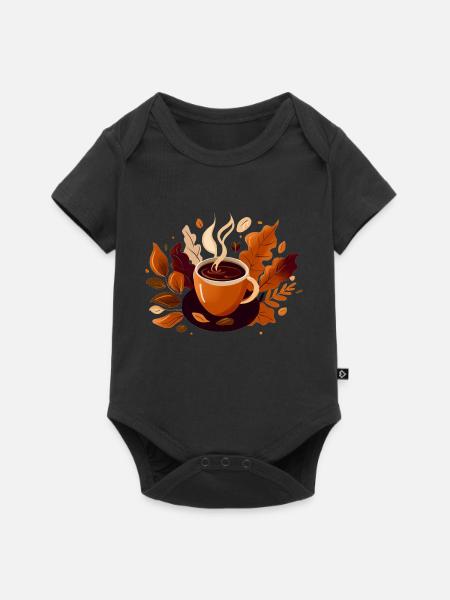 Herbstkaffee - Baby Premium Kurzarmbody - Schwarz