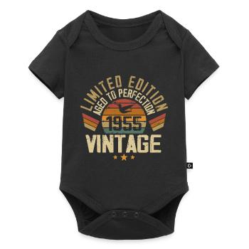 Vintage 1955 Retro 1955 Birthday Gift - Baby Premium short-sleeve bodysuit - black - Front