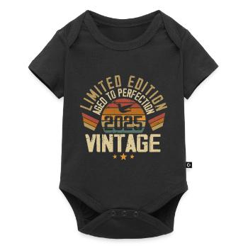 Vintage 2025 Cadeau d’anniversaire 2025 Rétro - Body à manches courtes Premium Bébé - noir - Devant