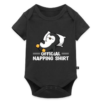 Amoureux du pingouin endormi Pingouin mignon Sieste - Body à manches courtes Premium Bébé - noir - Devant