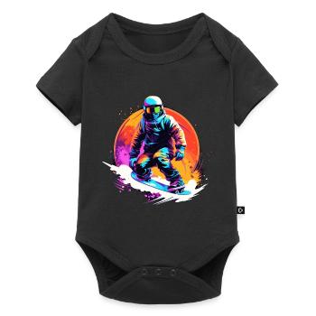 Snowboard ou ski puis après-ski - Body à manches courtes Premium Bébé - noir - Devant