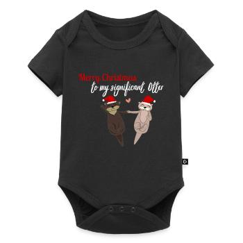 Loutre de Noël mignonne / Loutre de Motif de Noël - Body à manches courtes Premium Bébé - noir - Devant