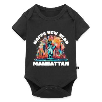 Happy New Year with fireworks in New York - Baby Premium short-sleeve bodysuit - black - Front