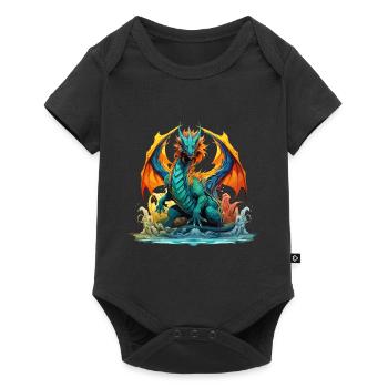 Dragon, Fantaisie, Magie, Mysticisme, Créature, Fable, Animal - Body à manches courtes Premium Bébé - noir - Devant