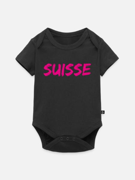 SCHWEIZ. LAND - Baby Premium Kurzarmbody - Schwarz