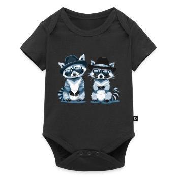 raton laveur - Body à manches courtes Premium Bébé - noir - Devant