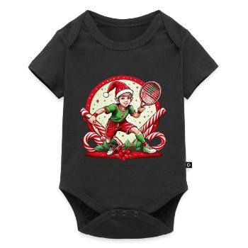 Weihnachtself-tennis - Baby Premium Kurzarmbody - Schwarz - Vorne