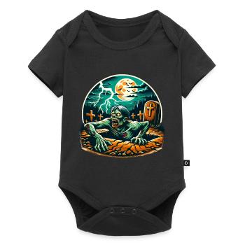 Joyeux Halloween Zombie Cimetière Pleine Lune - Body à manches courtes Premium Bébé - noir - Devant