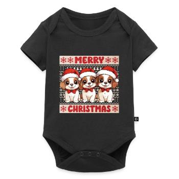 Chien Moche Noël Noël Noël Mignon Mignon - Body à manches courtes Premium Bébé - noir - Devant