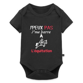 Fan d'Équitation – J'me barre à l'équitation - Body à manches courtes Premium Bébé - noir - Devant