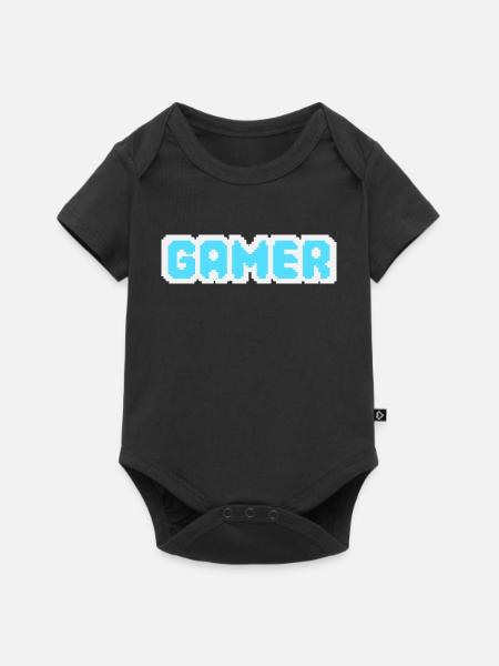 Gamer Pixel - Baby Premium Kurzarmbody - Schwarz