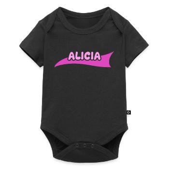 Geschenk für Alicia - Baby Premium Kurzarmbody - Schwarz - Vorne