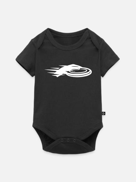 Wurfscheibe Flug Weiß Symbol - Baby Premium Kurzarmbody - Schwarz