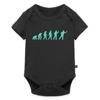 Fortschrittliche Evolutionssilhouette - Baby Premium Kurzarmbody - Schwarz - Vorne