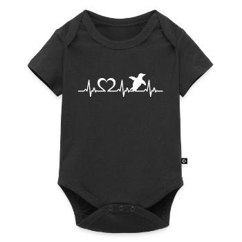 Battement de cœur du Pingouin - Body à manches courtes Premium Bébé - noir - Devant