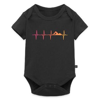 Natation sunset battement de coeur cadeau nageur - Body à manches courtes Premium Bébé - noir - Devant
