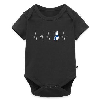 J’aime la Finlande - battement de coeur - Body à manches courtes Premium Bébé - noir - Devant