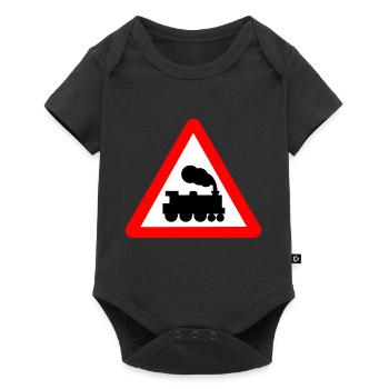 eisenbahn zug tram train railroad railway locomoti - Baby Premium Kurzarmbody - Schwarz - Vorne