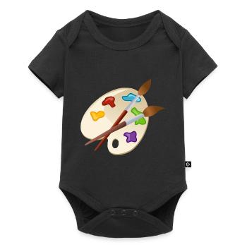maler painter pinsel paint farbe artist color colo - Baby Premium Kurzarmbody - Schwarz - Vorne