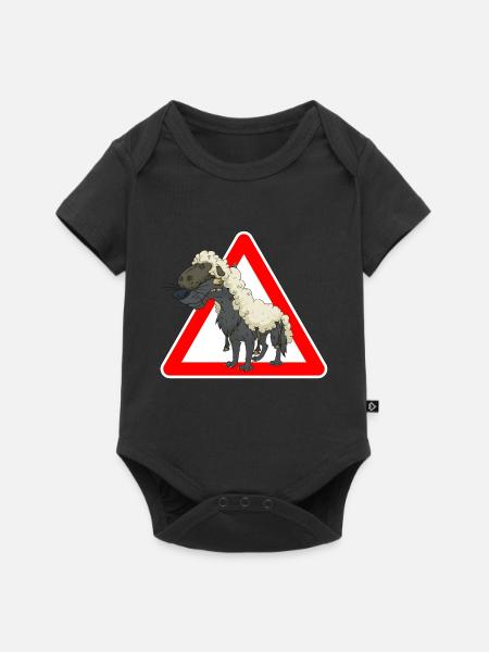 Wolf - Baby Premium Kurzarmbody - Schwarz
