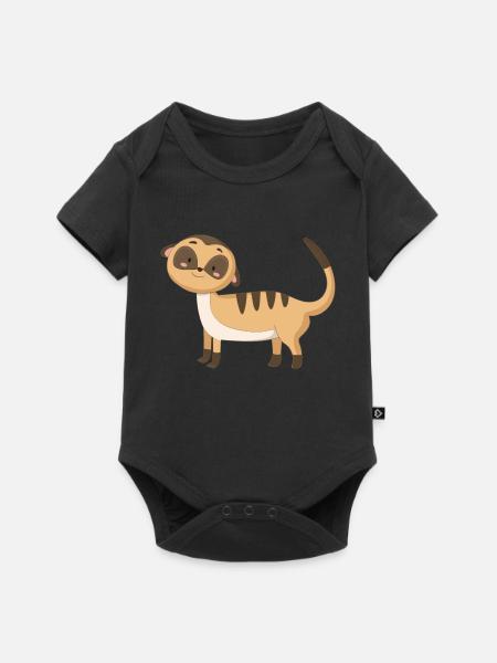 Meerkatze Erdmännchen - Baby Premium Kurzarmbody - Schwarz