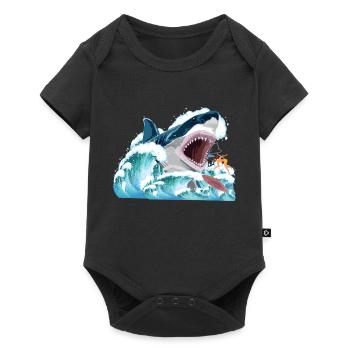 Megalodon attacks ! - Baby Premium Kurzarmbody - Schwarz - Vorne