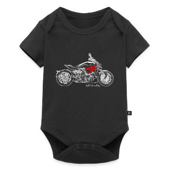 Duc X Diavel Custom T-Shirt Design Motorrad - Baby Premium Kurzarmbody - Schwarz - Vorne