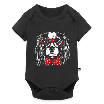 CAVALIER KING CHARLES SPANIEL Young Wilsign's dogs - Baby Premium short-sleeve bodysuit - black - Front