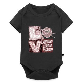 I love knitting and crocheting and wool - Baby Premium short-sleeve bodysuit - black - Front