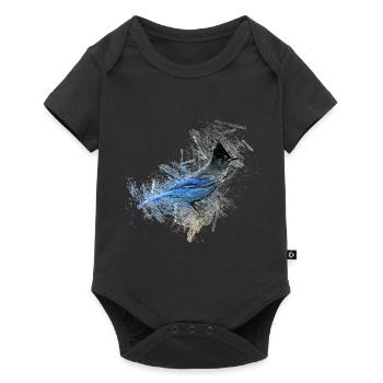 Oiseau bleu - Body à manches courtes Premium Bébé - noir - Devant