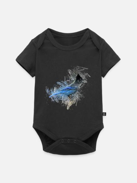 Oiseau bleu - Body à manches courtes Premium Bébé - noir