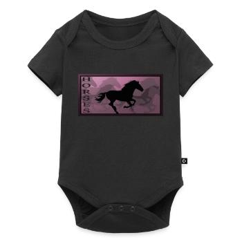 Cheval chevaux équitation poney équestre western chemise - Body à manches courtes Premium Bébé - noir - Devant