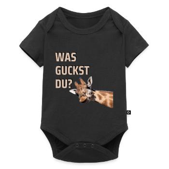 WAS GUCKST DU? - Baby Premium Kurzarmbody - Schwarz - Vorne
