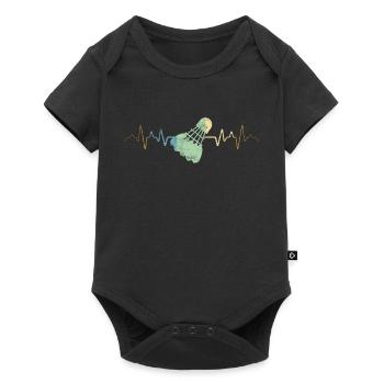 Balle de plume Battement de coeur Badminton Badminton - Body à manches courtes Premium Bébé - noir - Devant