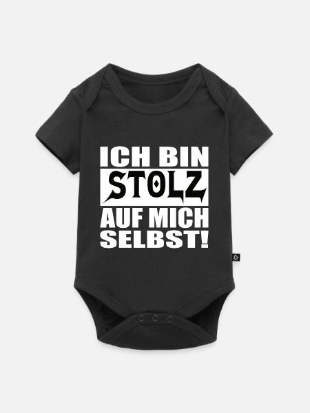 ich bin stolz auf mich selbst - Baby Premium Kurzarmbody - Schwarz