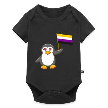 Gay Pride Antarctica Animal Penguin Not Binary LGBT - Baby Premium short-sleeve bodysuit - black - Front