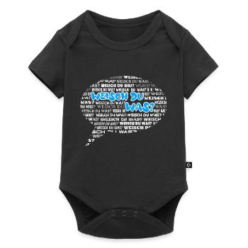 Weisch du was? Sprechblase Schweizerdeutsch blau - Baby Premium Kurzarmbody - Schwarz - Vorne