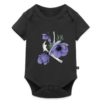 Flowers and bones - Baby Premium short-sleeve bodysuit - black - Front