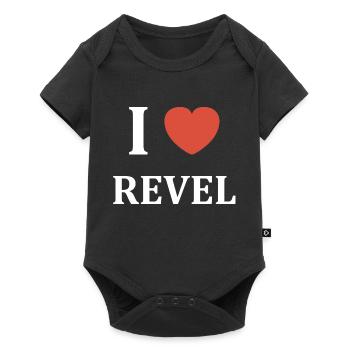i love revel - Body à manches courtes Premium Bébé - noir - Devant