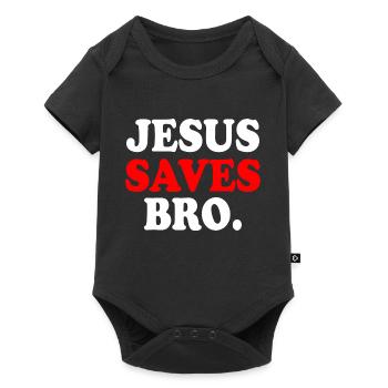 Jesus saves bro - Body à manches courtes Premium Bébé - noir - Devant