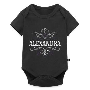 Alexandra Nom Prénom personnalisé - Body à manches courtes Premium Bébé - noir - Devant