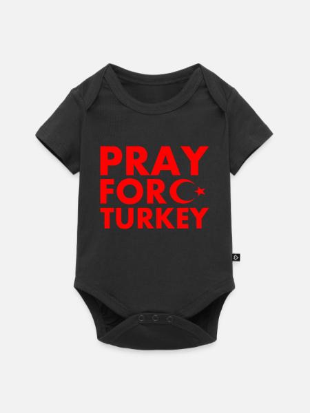 Pray for turkey - Baby Premium Kurzarmbody - Schwarz